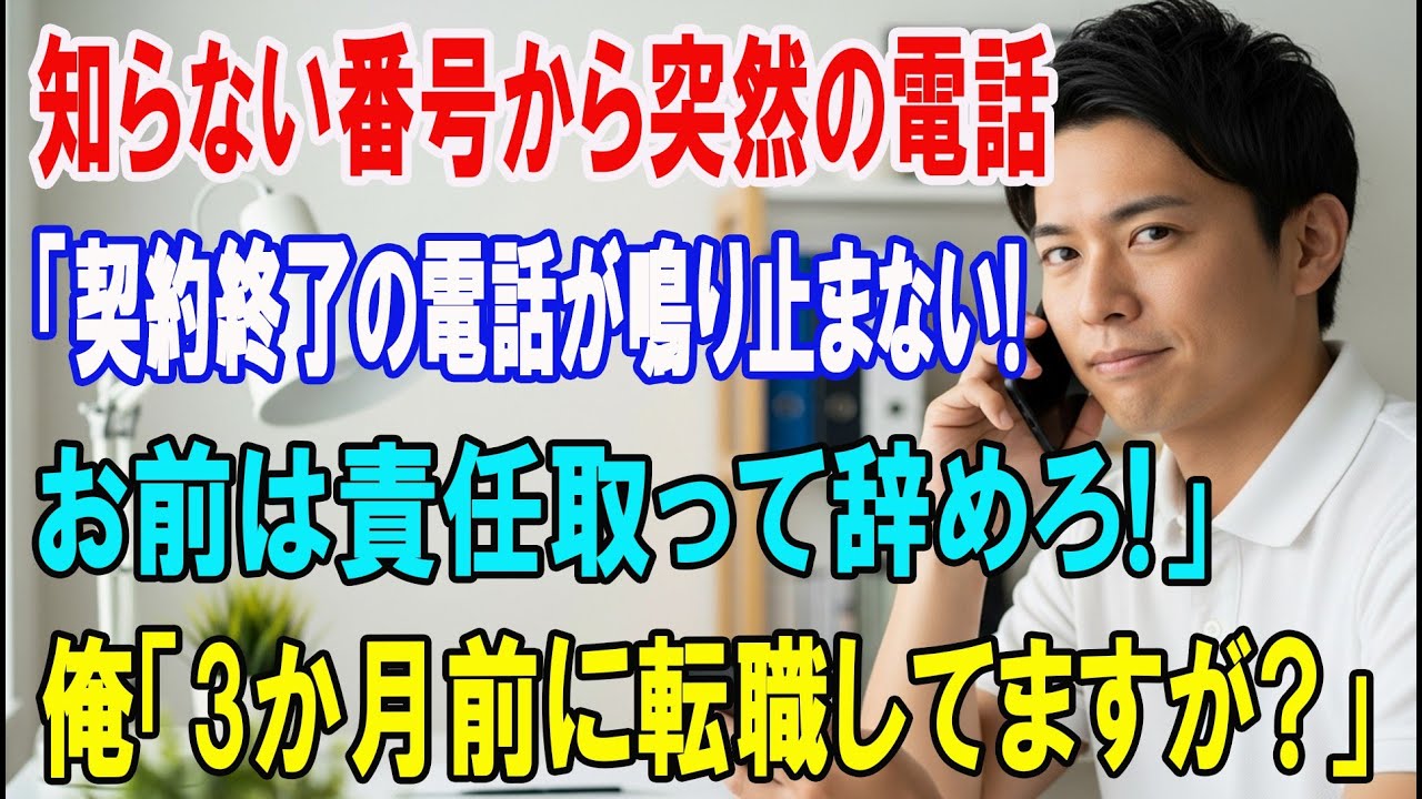【朗読スカッと人気動画まとめ】見知らぬ番号から休日に鬼電「契約終了の電話が止まらない！責任取?
