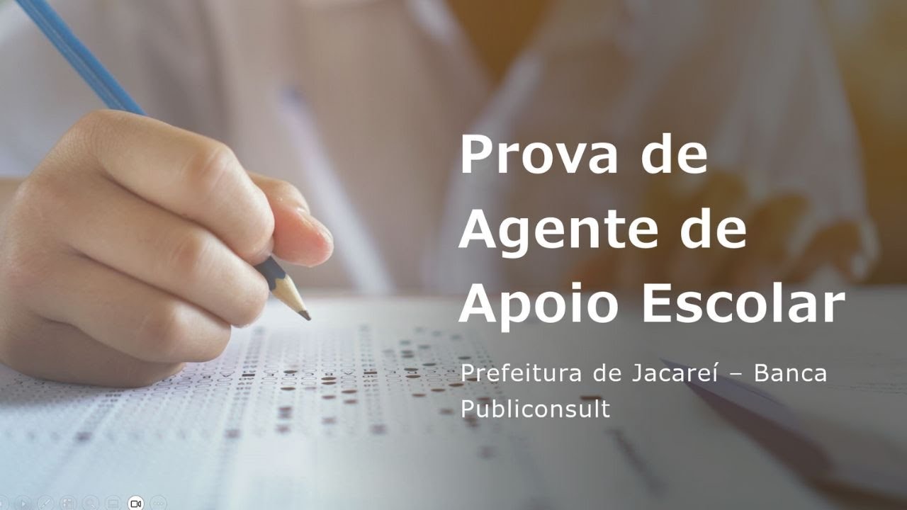 Prova de Agente de Apoio Escolar - Banca Publiconsult  -Jacareí - Questões comentadas.