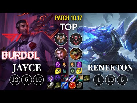 T1 Burdol Jayce vs Renekton Top - KR Patch 10.17