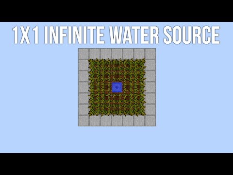 SMALLEST 1x1 Infinite Water Source [3x5x6 = 90 Blocks!] w/ Eniallator!