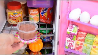 PUDIM DE CHOCOLATE E JANTINHA COMPLETA COM COMIDINHAS
