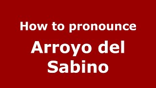 How to pronounce Arroyo Del Sabino