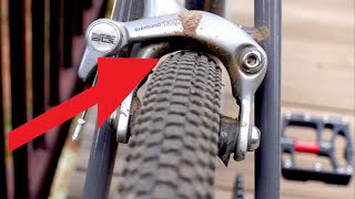 Wide tires on skinny wheels, also testing Kemimoto pedals