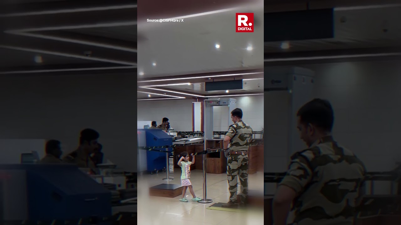 Little Girl Salutes Indian Security Personnel at Airport