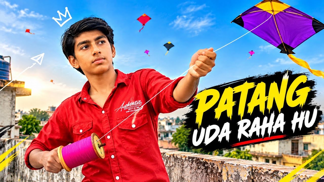 आज छत पर जमकर पतंगबाजी की 🪁🔥 आसमान में रंग-बिरंगी पतंगें और पतंग उड़ाने का अलग ही मज़ा!
