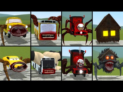 EVOLUTION OF MONSTER: MONSTER HOUSE, CAR EATER, BUS ETER, CHOO CHOO CHARLES AND FRIENDS IN GMOD!!