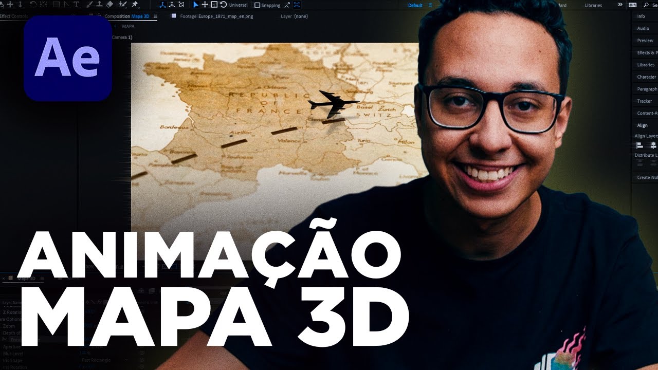 ANIMAÇÃO DE MAPA 3D no AFTER EFFECTS - TUTORIAL