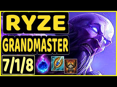 TINOWNS (RYZE) - 7/1/8 KDA GAMEPLAY - BR Ranked GRANDMASTER