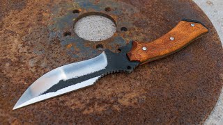 Fabricación de cuchillo tipo táctico a partir de un disco de arado