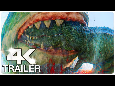 MEG 2 THE TRENCH "T-Rex Vs Megalodon" Trailer (4K ULTRA HD) NEW 2023