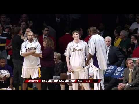 03 02 2008   mavericks vs  lakers   kobe clutch fouls and rebounds