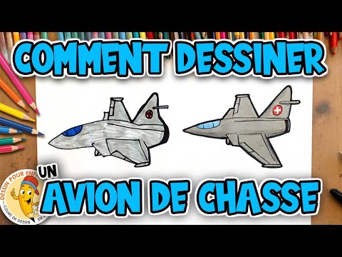 Comment dessiner un AVION DE CHASSE étape par étape | Dessin Pour Enfant