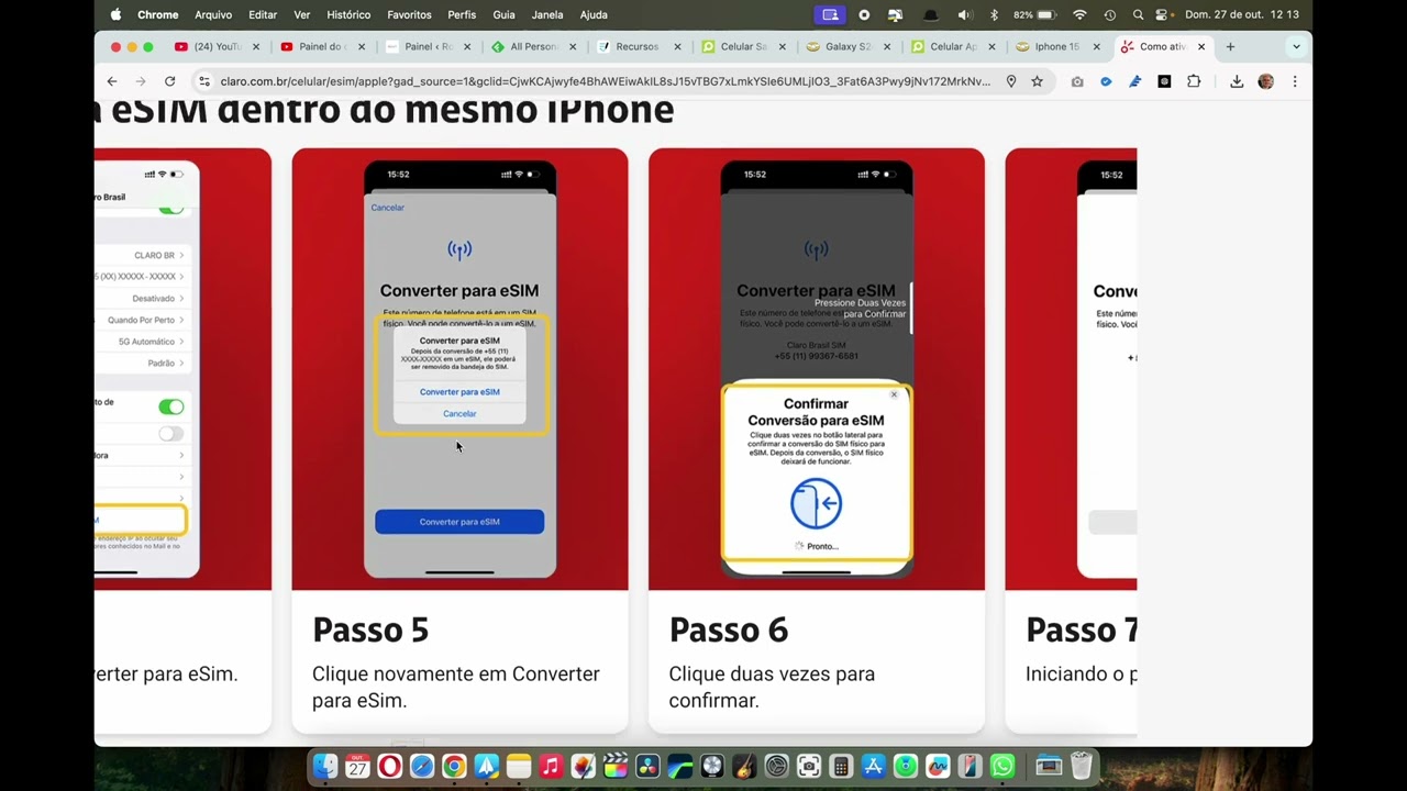 Claro eSIM no iPhone: Como converter um chip físico em eSim e como voltar para o chip físico