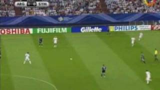 Gol de Cambiasso a Serbia y Montenegro mundial Almania 2006 6 a 0 25 pases  Victor Hugo Morales