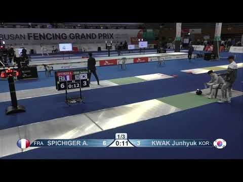 2023 140 T64 23 M F Individual Busan KOR GP GREEN KWAK KOR vs SPICHIGER FRA