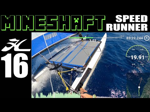 How far in 7 minutes? Hobie 16 solo FULL SEND!