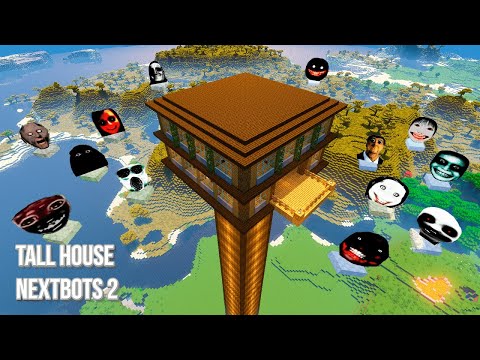 SURVIVAL TALLEST HOUSE PART 2 WITH 100 NEXTBOTS in Minecraft - Gameplay - Coffin Meme