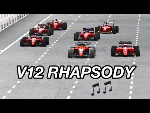 Ferrari F1 2023 SF-23 vs All V12 90s Ferrari F1 Cars - Azerbaijan Grand Prix Baku