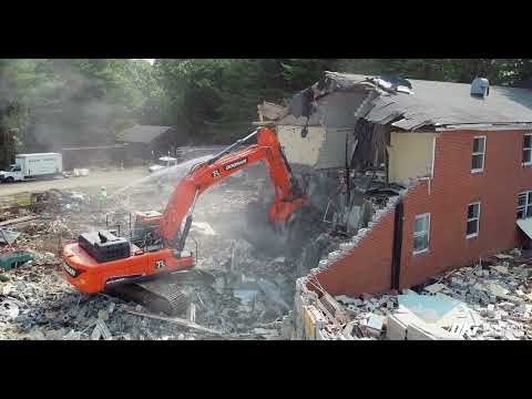 Aerial Demolition Progress, Lexington, Massachusetts
