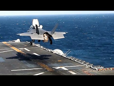 F-35B Lightning II Reverse Vertical Landing (Flight Deck Amphibious Assault Ship USS Makin Island)