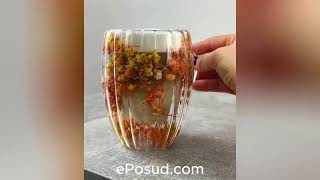 Чашка с двойными стенками с сухоцветами "Sunset Bloom", 350 мл