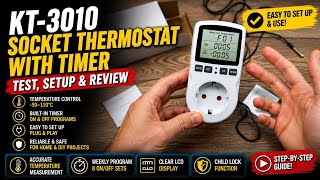 KT-3010 Steckdosen-Thermostat mit Timer: Test, Einrichtung & Zerlegung (Heizen/Kühlen)