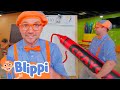 GIANT Crayon Art Fun Competition ️ Learning Colors With Blippi Meekah Blippi Educational Videos