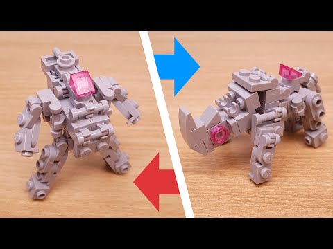 How to build mini LEGO brick Rhino / Rhinoceros transformer mech - FortRhino #LEGO #moc #レゴ #レゴ変形ロボ