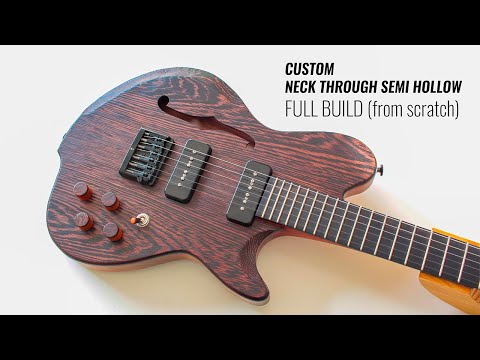 Custom NECK THROUGH Guitar Build from scratch (full build, no talking)