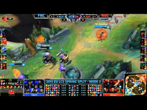 FNC Final Baron Nashor Teamfight Game Finish- FNC vs ROC Game 1 (EU LCS Spring 2015)