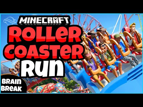 ⭐ Roller Coaster Run 3 🎢  | Minecraft | Brain Break | Mini-Games | GoNoodle Inspired