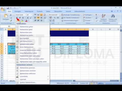 Formatieren Sie mithilfe einer einfachen durchgezogenen Linie automatischer Farbe alle Rahmen...
