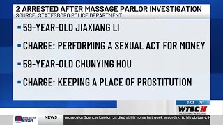 Staff arrested on prostitution charges at Statesboro massage parlor