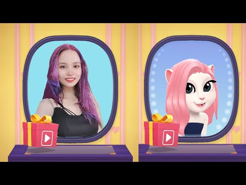 Imitate Angela Dyeing Her Hair Pink - My Talking Angela 2 Real Life