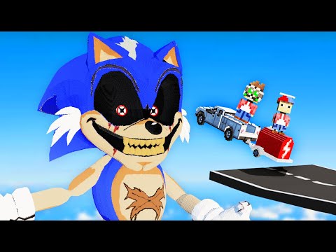 Crashing into Sonic EXE with Dumb Cars... (Teardown Mods)