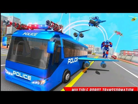 Flying Bus Robot Transformation || Army Helicopter Lion Robot Transform  || Chari Games