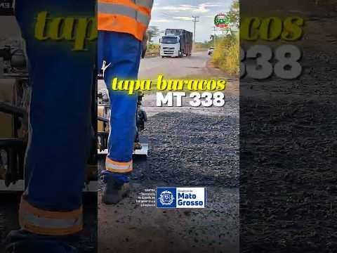 SINFRA realiza operação tapa-buracos na MT-338 saindo de Juara sentido a Novo Horizonte do Norte