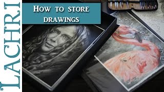 How to store finished colored pencil and graphite drawings -  Art Q&A w/ Lachri