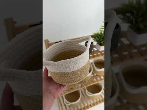 Миниатюра изображения товара Набор корзин AksHome Timo (5шт, белый/бежевый)