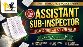 ANF ASI Original Solved Paper 2026 | Held on 6 June | Complete MCQs With Solutions | 100 Authentic