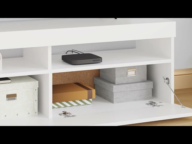 Video teaser per 804373 vidaXL TV Cabinet with LED Lights White 120x35x40 cm