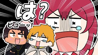 宇佐美のノンデリ発言にガチギレのアンジュと称賛するベルさん【アンジュ・カトリーナ/宇佐美リト/ベルモンド・バンデラス/にじさんじ/手描き】