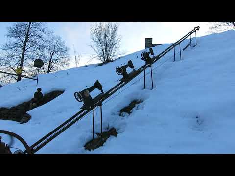 Bernina Nähmaschinen Standseilbahn Breno Lugano special funicular in Switzerland