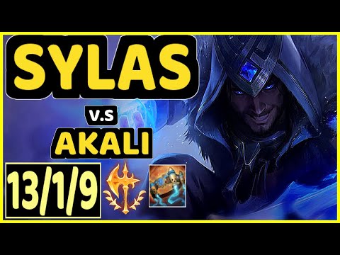 ROACH (SYLAS) vs AKALI - QUADRAKILL 13/1/9 KDA TOP CHALLENGER GAMEPLAY - KR