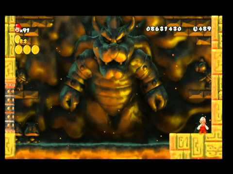 New Super Mario Bros. Wii 100% Walkthrough Finale - 8-Castle Final Boss (Bowser)