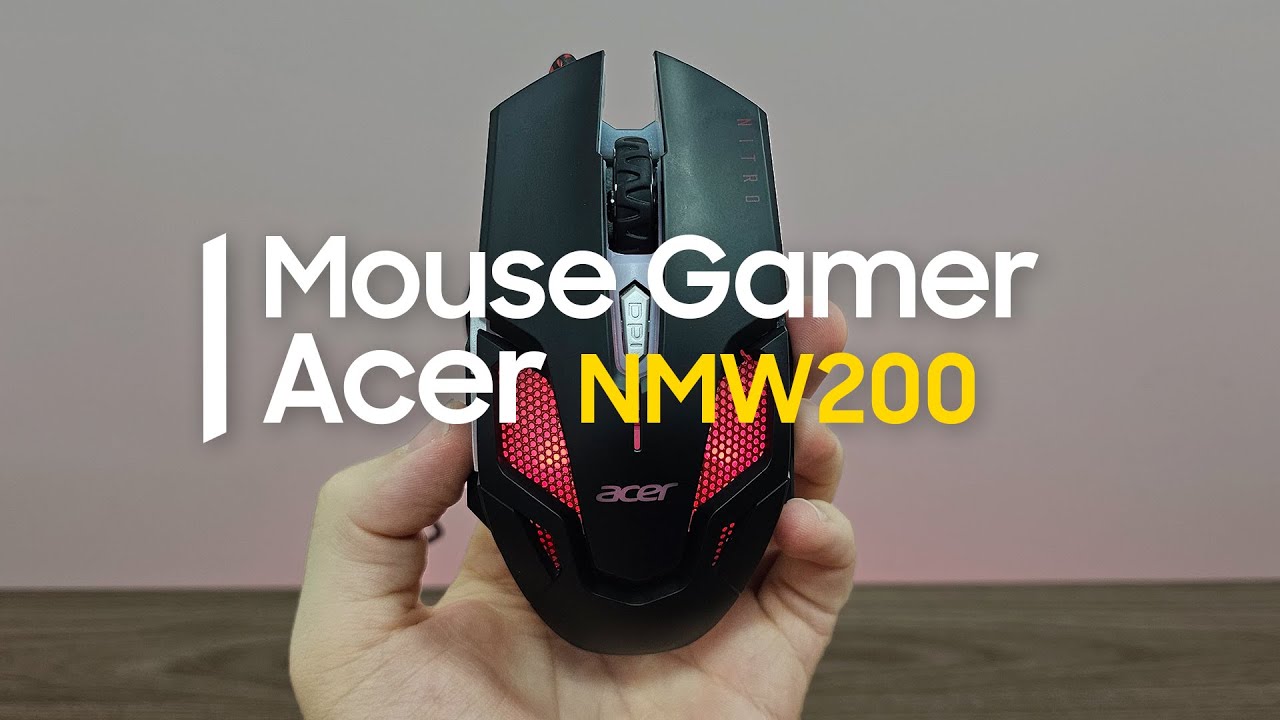 Miniatura da avaliação em vídeo de Mouse Gamer Acer Nitro NMW200 Óptico 6D