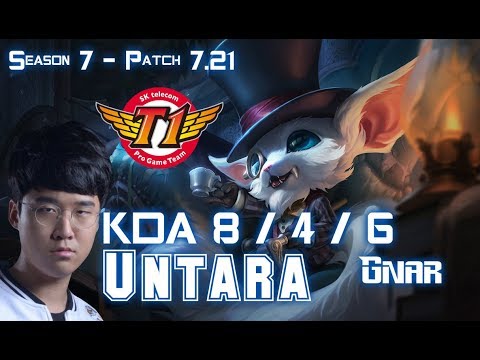 SKT T1 Untara GNAR vs ORNN Top - Patch 7.21 KR Ranked