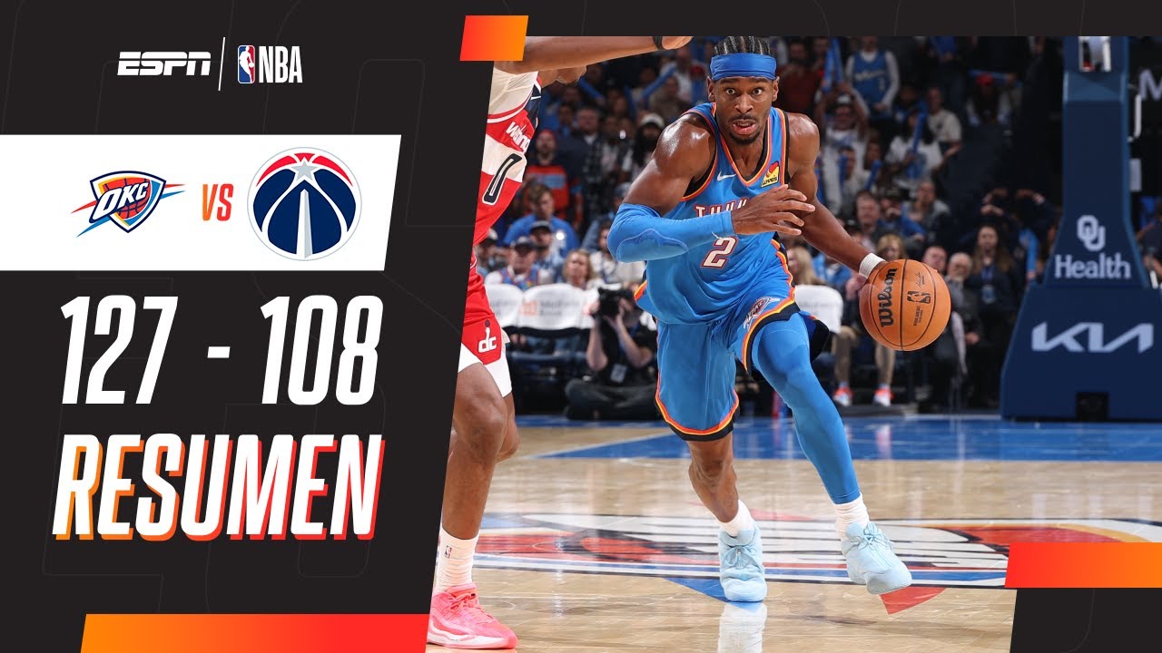 TRIUNFAZO DEL THUNDER DE LOCAL ANTE WIZARDS | Oklahoma City 127-108 Washington | RESUMEN