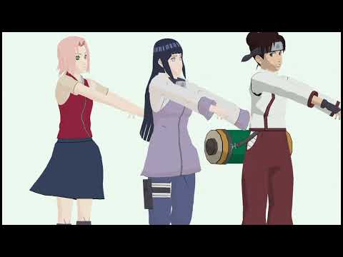 Banana Song Minions Dubstep Remix[MMD NARUTO] Sakura*Ten ten*Hinata