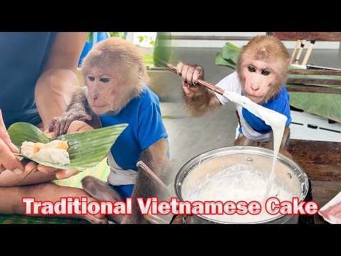 Bibi experiences making unique traditional cakes with Uncle Phong!